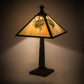 Meyda Lighting Winter Pine 24" Craftsman Brown Table Lamp With Beige Iridescent Shade Glass