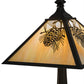 Meyda Lighting Winter Pine 24" Craftsman Brown Table Lamp With Beige Iridescent Shade Glass