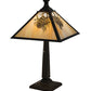 Meyda Lighting Winter Pine 24" Craftsman Brown Table Lamp With Beige Iridescent Shade Glass