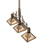 Meyda Lighting Winter Pine 251561 45" 3-Light Antique Copper Tall Pines Island Pendant Light With Silver Mica Shade Glass