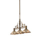Meyda Lighting Winter Pine 251561 45" 3-Light Antique Copper Tall Pines Island Pendant Light With Silver Mica Shade Glass