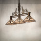 Meyda Lighting Winter Pine 251561 45" 3-Light Antique Copper Tall Pines Island Pendant Light With Silver Mica Shade Glass