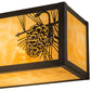 Meyda Lighting Winter Pine 26" 2-Light Craftsman Brown Vanity Light With Beige Art Shade Glass