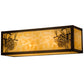 Meyda Lighting Winter Pine 26" 2-Light Craftsman Brown Vanity Light With Beige Art Shade Glass