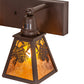 Meyda Lighting Winter Pine 28" 3-Light Cafe Noir Vanity Light With Amber Mica Shade Glass
