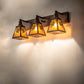 Meyda Lighting Winter Pine 28" 3-Light Cafe Noir Vanity Light With Amber Mica Shade Glass