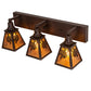 Meyda Lighting Winter Pine 28" 3-Light Cafe Noir Vanity Light With Amber Mica Shade Glass