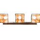 Meyda Lighting Winter Pine 28" 3-Light Cafe Noir Vanity Light With Amber Mica Shade Glass