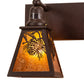 Meyda Lighting Winter Pine 28" 3-Light Cafe Noir Vanity Light With Amber Mica Shade Glass