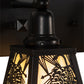 Meyda Lighting Winter Pine 28" 3-Light Craftsman Brown Vanity Light With Beige Iridescent Shade Glass