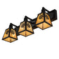 Meyda Lighting Winter Pine 28" 3-Light Craftsman Brown Vanity Light With Beige Iridescent Shade Glass