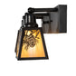 Meyda Lighting Winter Pine 28" 3-Light Craftsman Brown Vanity Light With Beige Iridescent Shade Glass