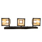 Meyda Lighting Winter Pine 28" 3-Light Craftsman Brown Vanity Light With Beige Iridescent Shade Glass