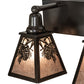 Meyda Lighting Winter Pine 28" 3-Light Timeless Bronze Vanity Light With Silver Mica Shade Glass