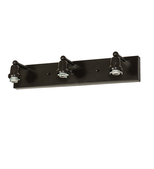 Meyda Lighting Winter Pine 28" 3-Light Timeless Bronze Vanity Light With Silver Mica Shade Glass