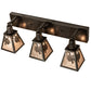 Meyda Lighting Winter Pine 28" 3-Light Timeless Bronze Vanity Light With Silver Mica Shade Glass
