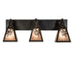 Meyda Lighting Winter Pine 28" 3-Light Timeless Bronze Vanity Light With Silver Mica Shade Glass