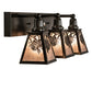 Meyda Lighting Winter Pine 28" 3-Light Timeless Bronze Vanity Light With Silver Mica Shade Glass