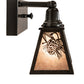 Meyda Lighting Winter Pine 28" 3-Light Timeless Bronze Vanity Light With Silver Mica Shade Glass