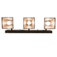 Meyda Lighting Winter Pine 28" 3-Light Timeless Bronze Vanity Light With Silver Mica Shade Glass
