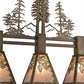 Meyda Lighting Winter Pine 30" 3-Light Antique Copper Tall Pines Island Pendant With Silver Mica Shade Glass