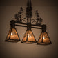 Meyda Lighting Winter Pine 30" 3-Light Oil Rubbed Bronze Tall Pines Island Pendant Light With Silver Mica Shade Glass