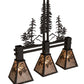 Meyda Lighting Winter Pine 30" 3-Light Oil Rubbed Bronze Tall Pines Island Pendant Light With Silver Mica Shade Glass