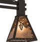 Meyda Lighting Winter Pine 30" 3-Light Oil Rubbed Bronze Tall Pines Island Pendant Light With Silver Mica Shade Glass