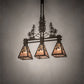 Meyda Lighting Winter Pine 30" 3-Light Timeless Bronze Tall Pines Island Pendant Light With Silver Mica Shade Glass