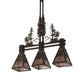 Meyda Lighting Winter Pine 30" 3-Light Timeless Bronze Tall Pines Island Pendant Light With Silver Mica Shade Glass