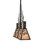 Meyda Lighting Winter Pine 30" 3-Light Timeless Bronze Tall Pines Island Pendant Light With Silver Mica Shade Glass