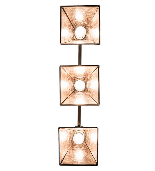 Meyda Lighting Winter Pine 30" 3-Light Timeless Bronze Tall Pines Island Pendant Light With Silver Mica Shade Glass