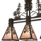 Meyda Lighting Winter Pine 30" 3-Light Timeless Bronze Tall Pines Island Pendant Light With Silver Mica Shade Glass