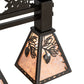 Meyda Lighting Winter Pine 30" 3-Light Timeless Bronze Tall Pines Island Pendant Light With Silver Mica Shade Glass