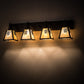Meyda Lighting Winter Pine 36" 4-Light Craftsman Brown Vanity Light With Beige Iridescent Shade Glass