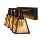 Meyda Lighting Winter Pine 36" 4-Light Craftsman Brown Vanity Light With Beige Iridescent Shade Glass