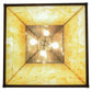 Meyda Lighting Winter Pine 43" 4-Light Craftsman Brown Pendant Light With Beige Shade Glass