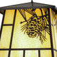 Meyda Lighting Winter Pine 43" 4-Light Craftsman Brown Pendant Light With Beige Shade Glass