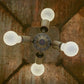 Meyda Lighting Winter Pine 43" 4-Light Craftsman Brown Pendant Light With Beige Shade Glass