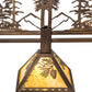 Meyda Lighting Winter Pine 45" 3-Light Antique Copper Tall Pines Island Pendant Light With Beige Shade Glass