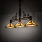 Meyda Lighting Winter Pine 45" 3-Light Antique Copper Tall Pines Island Pendant Light With Beige Shade Glass