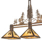 Meyda Lighting Winter Pine 45" 3-Light Antique Copper Tall Pines Island Pendant Light With Beige Shade Glass