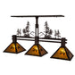 Meyda Lighting Winter Pine 45" 3-Light Mahogany Bronze Tall Pines Island Pendant Light With Amber Mica Shade Glass