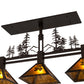 Meyda Lighting Winter Pine 45" 3-Light Mahogany Bronze Tall Pines Island Pendant Light With Amber Mica Shade Glass