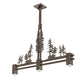Meyda Lighting Winter Pine 45" 3-Light Oil Rubbed Bronze Island Pendant Light With Amber Mica Shade Glass