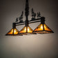 Meyda Lighting Winter Pine 45" 3-Light Oil Rubbed Bronze Island Pendant Light With Amber Mica Shade Glass