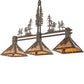 Meyda Lighting Winter Pine 45" 3-Light Oil Rubbed Bronze Island Pendant Light With Amber Mica Shade Glass