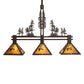 Meyda Lighting Winter Pine 45" 3-Light Oil Rubbed Bronze Island Pendant Light With Amber Mica Shade Glass