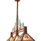 Meyda Lighting Winter Pine 45" 3-Light Rust & Green Trees Tall Pines Island Pendant Light With Silver Mica Shade Glass