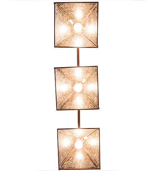 Meyda Lighting Winter Pine 45" 3-Light Rust & Green Trees Tall Pines Island Pendant Light With Silver Mica Shade Glass